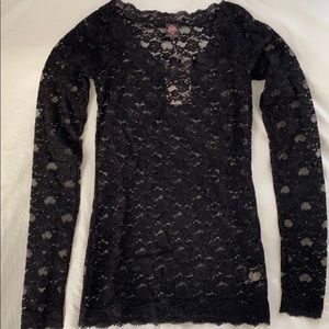 NEW Free People Long Sleeve Lace Layering Top,Sz S